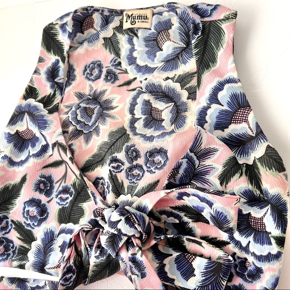 Show Me Your Mumu Pink Blue Tropical Floral Conga Wrap Crop Top - Picture 4 of 7